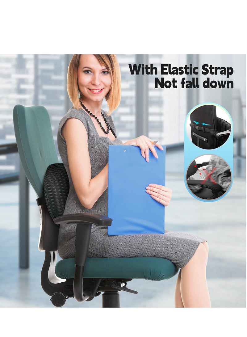 Memory Foam Lumbar Support Back cushion, Adjustable Strap, Improves Posture, Promotes Back Pain Relief, Balanced Firmness Designed, for Office Chair Car Seat Pain Relief - Image 2